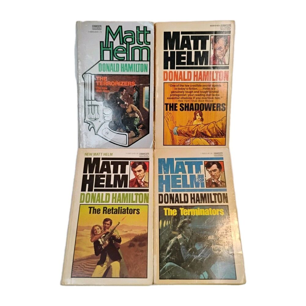 Vintage Donald Hamilton's ~ Matt Helm ~ 4 Book Lot (C) Spy, Espionage, Thriller